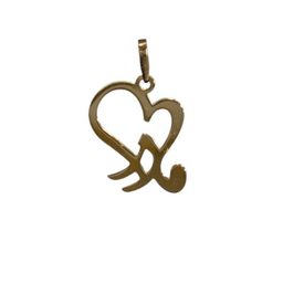 آویز گردنبند طلا 18 عیار زنانه طرح قلب و مادر