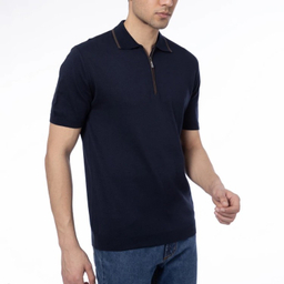 پولوشرت بافت آستین کوتاه مردانه مدل GD-s-16899521 رنگ سرمه ای