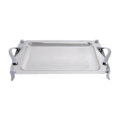 سینی بزرگ استیل پایه دار مات کد 4026