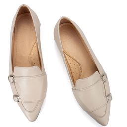 کفش روزمره زنانه چرم کاکتوس ws1038 مدل رنگ کرم