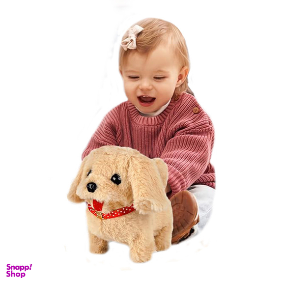 عروسک ناب سل مدل سگ پولیشی قلاده دار موزیکال ارتفاع 15 سانتی متر