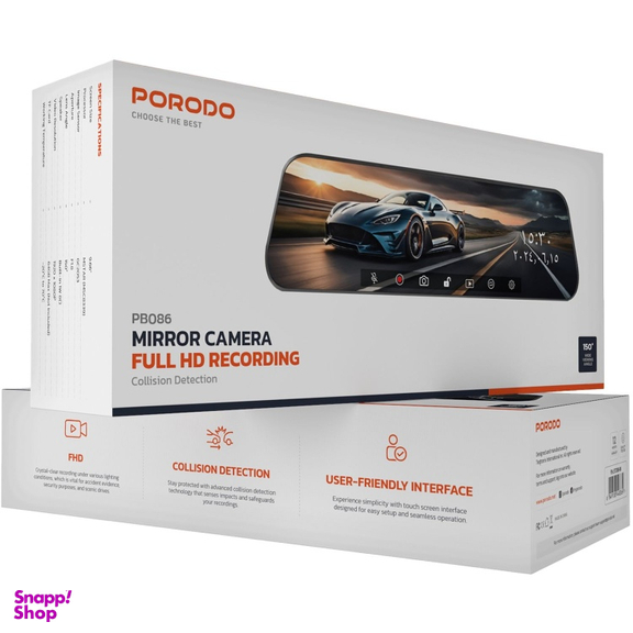 آینه دوربین دار خودرو پرودو مدل PD-LFST086-BK