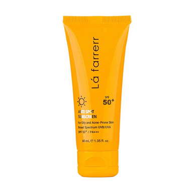 کرم ضدآفتاب و ضد لک بی رنگ لافارر مدل SPF 50 مناسب پوست های چرب و مستعد آکنه حجم 40 میلی لیتر