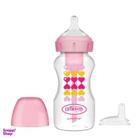 شیشه شیر دكتر براونز مدل option طرح قلب گنجایش 270 ميلی لیتر