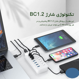 هاب 7 پورت USB3.0 اوریکو مدل CT2U3-7AB