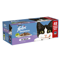 پوچ گربه بالغ فلیکس مدل ژله ای طعم مرغ وزن 85 گرم