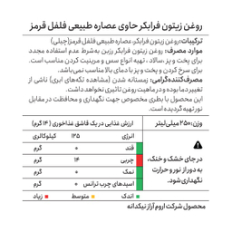 روغن زیتون فرابکر حاوی عصاره طبیعی چیلی رزبن حجم 250 میلی لیتر