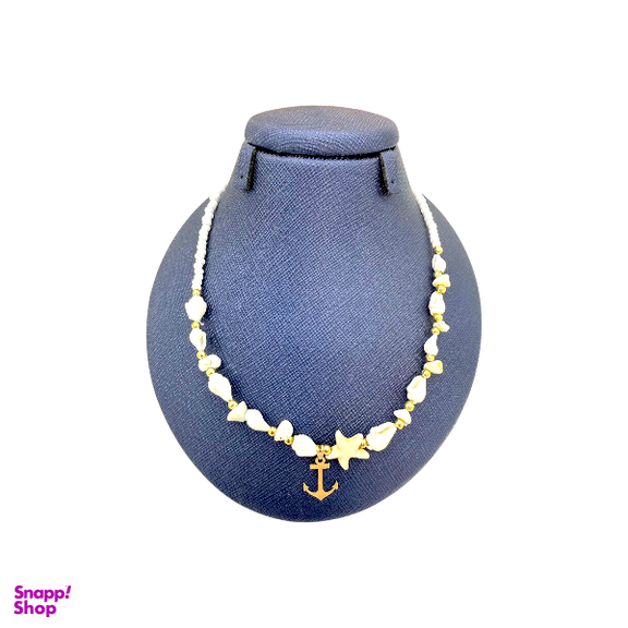 گردنبند طلا 18 عیار زنانه پانسی طرح لنگر کد Nem10