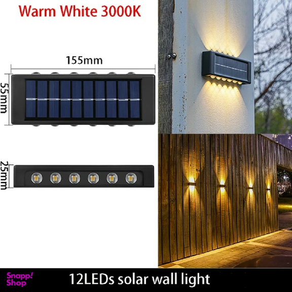 چراغ دیواری خورشیدی دوطرفه سولونیکس مدل 12 LED مجموعه 2 عددی