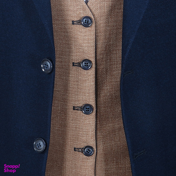 کت شلوار کمبین کج راه مدل ژیله دورو کد 1443 رنگ سرمه ای تیره