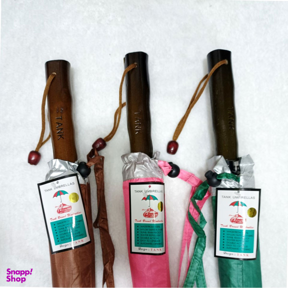 چتر 24 فنره دسته چوبی مدل تانک کد 738