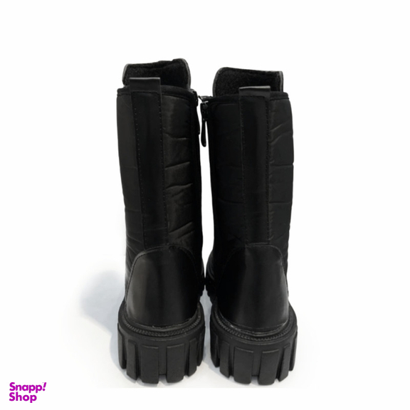 نیم بوت زنانه مدل کاپشنی بندی زیپی