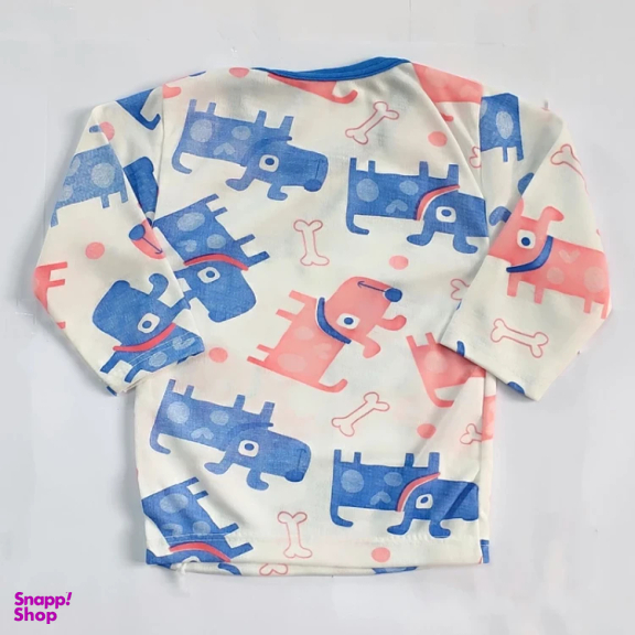 ست تیشرت آستین بلند و شلوار راحتی نوزادی مدل هاپو کد 4161 رنگ سفید