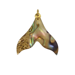 پلاک گردنبند طلا 18 عیار زنانه مدل دم وال صدفی