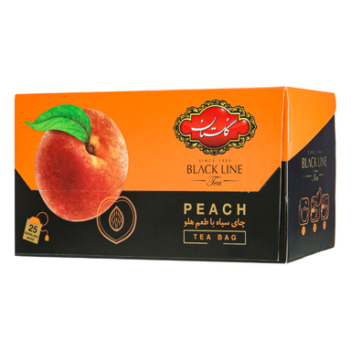 چای سیاه کیسه ای  با طعم هلو گلستان بسته ۲۵ عددی
