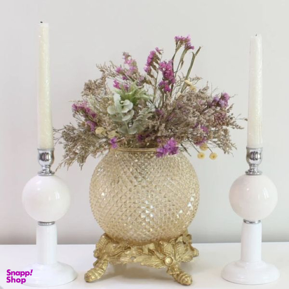 شمعدان نورهام مدل POONY-WHITE مجموعه 2 عددی