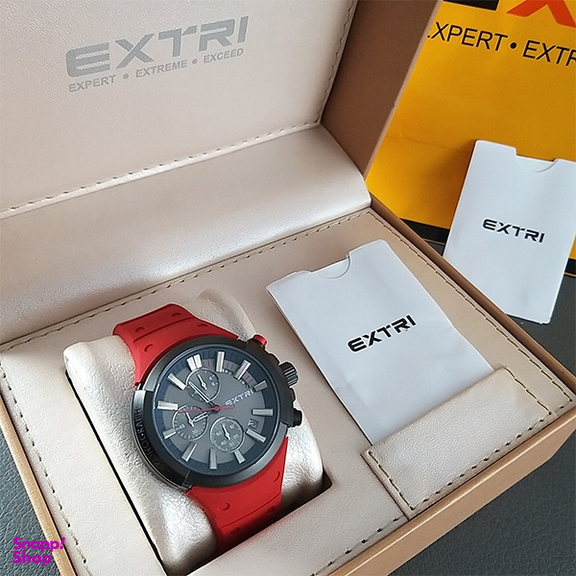 ساعت مچی عقربه ای اکستری مدل X6058B رنگ قرمز و مشکی