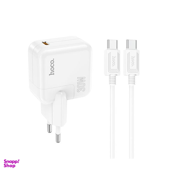 شارژر دیواری 30 وات هوکو مدل C112A PD به همراه کابل تبدیل Type-C