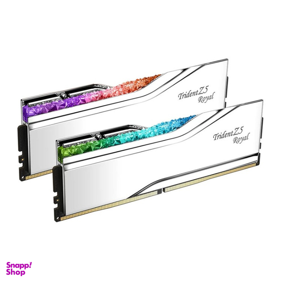 رم دسکتاپ جی اسکیل مدل TRIDENT Z ROYAL SILVER RGB DDR5 دو کاناله 6400MHz CL32 ظرفیت 32 گیگابایت بسته 2 عددی