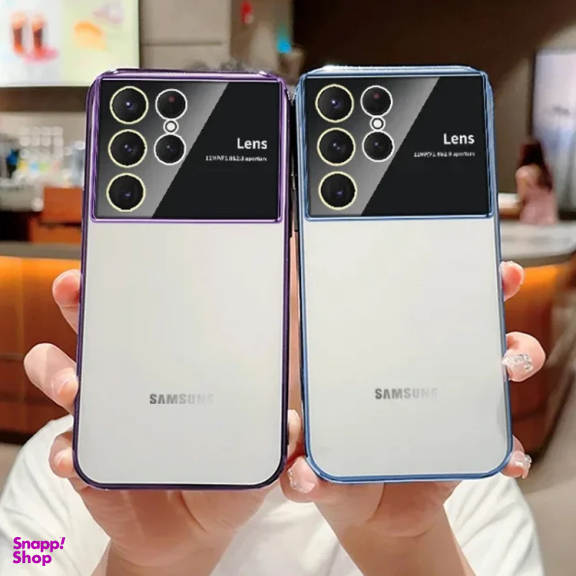 کاور گوشی موبایل مدل الکترو لنز شفاف مناسب برای سامسونگ Galaxy S23 Ultra