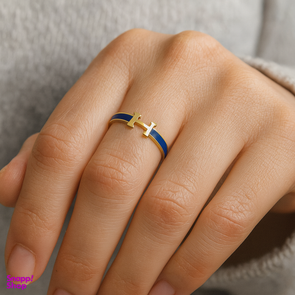 انگشتر طلا 18 عیار زنانه مدل هرمس مینایی کد sh0350