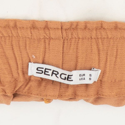 شلوارک زنانه سرژه مدل کمر کش جیب دار 229127 رنگ شتری