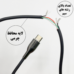کابل شارژ چرمی Type-C بیاند مدل BUC-521 LT طول 1 متر