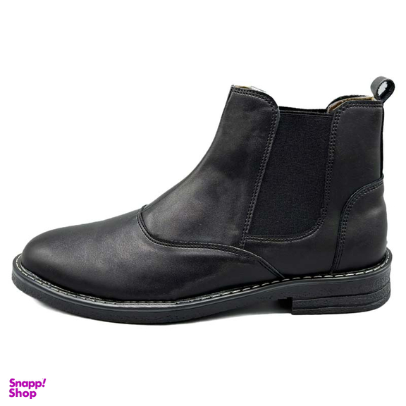 نیم بوت چرم مردانه مدل چلسی کد 4806 رنگ مشکی