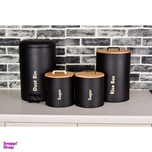سرویس آشپزخانه یونیک 4 پارچه مدل درب چوبی دسته T کد 803