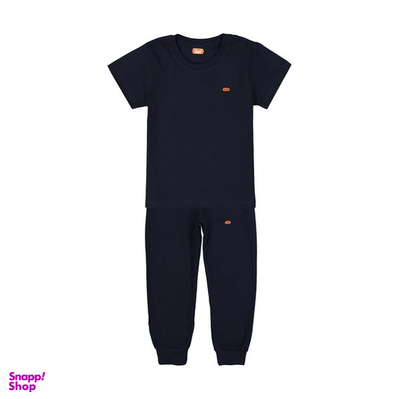 ست لباس راحتی پسرانه مادر مدل راک رنگ سرمه ای