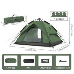 چادر 4 نفره اتوماتيک Naturehike مدل Dual use PopUp 4 Auto کد ZP008
