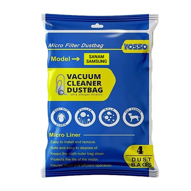 کیسه جاروبرقی روسو مدل پاکت میکرو نایلونی صنام سامسونگ بسته 4 عددی