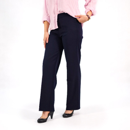 شلوار کرپ زنانه مدل نیم بگ کد 3814 رنگ سرمه ای