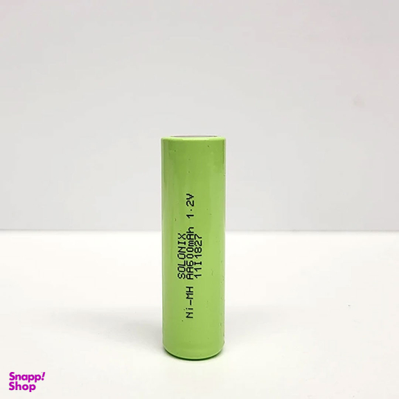 باتری قلمی قابل شارژ سولونیکس Ni-MH مدل صنعتی 600mAh سرتخت مجموعه 2 عددی