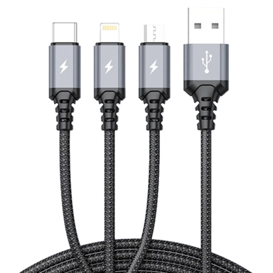کابل USB به Lightning/Type-C/MicroUSB ترانیو مدل XS6 طول 1.2 متر