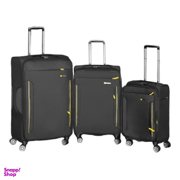 ست چمدان طرح کاترپیلار مدل CATB203B TRAVEL SENTRY SERIES مجموعه سه عددی به همراه کیف آرایشی و جا کفشی
