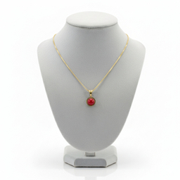 پلاک گردنبند طلا 18 عیار زنانه مدل آویز طرح سیب سرخ کد 1082