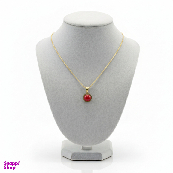 پلاک گردنبند طلا 18 عیار زنانه مدل آویز طرح سیب سرخ کد 1082