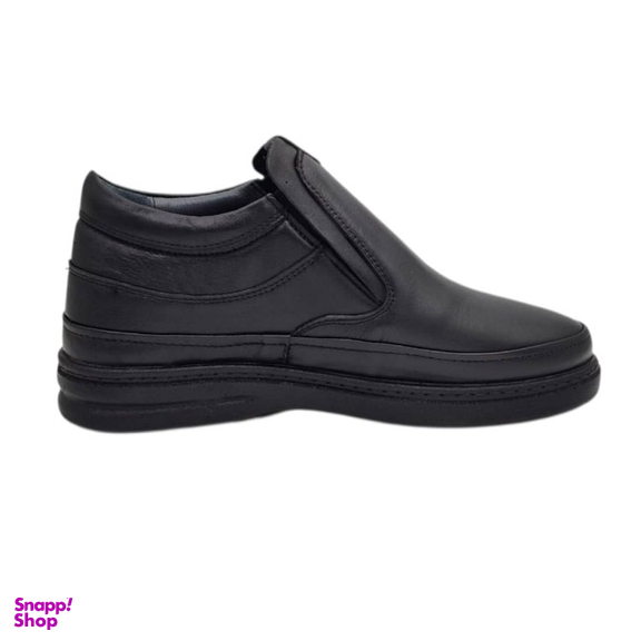 نیم بوت طبی مردانه چرم ریباری مدل Z24 رنگ مشکی