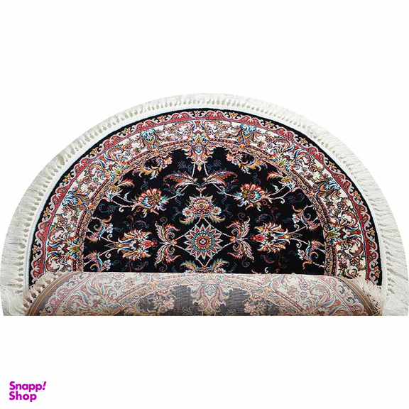 فرش ماشینی مدل گرد طرح صبا رنگ سرمه ای