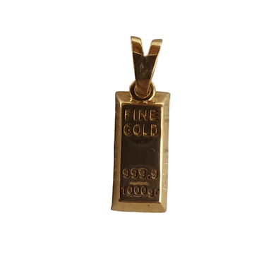 پلاک گردنبند طلا 18 عیار طرح شمش کد 00150