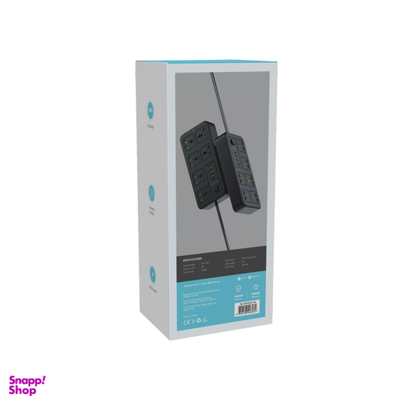 چندراهی برق و داک شارژر 10 پورت پرودو سری Blue مدل Six Universal Sockets طول 3 متر