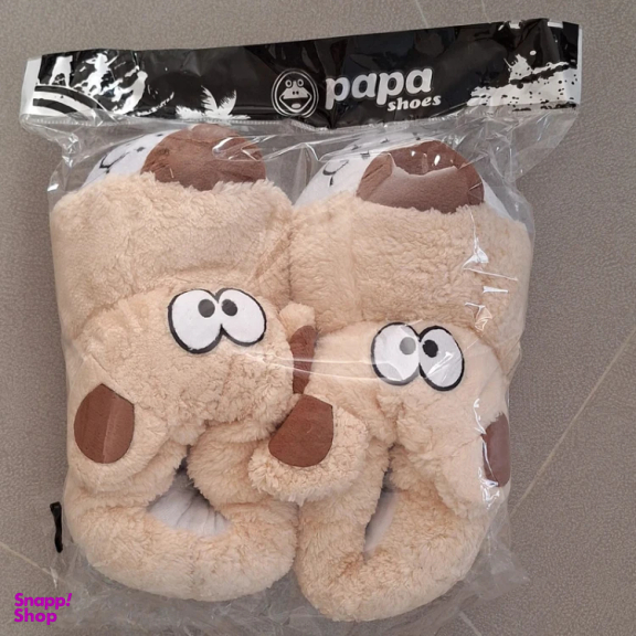 دمپایی کودک پاپا مدل عروسکی کد CRM رنگ کرم