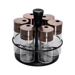 ست جای ادویه 6 پارچه یونیک کد 11043 به همراه استند