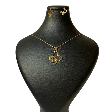 نیم ست طلا 18 عیار زنانه مدل پروانه