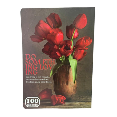 دفتر مشق 100 برگ سلین کد 45 مدل گل سرخ