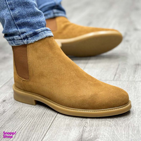 بوت چرم مردانه مدل چلسی کد 853 رنگ عسلی