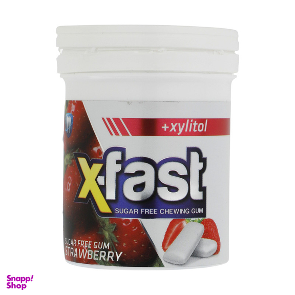 آدامس بدون شکر با طعم توت فرنگی ایکس فست 50 گرم