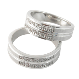 ست انگشتر نقره زنانه و مردانه کد AS053