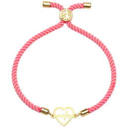 دستبند طلا 18 عیار زنانه کرابو طرح قلب و ضربان مدل Kr2147